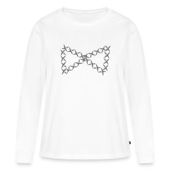 symbol cross form - Women's Premium Organic Long Sleeve Shirt - white - Front - Julia (174cm)