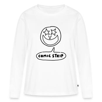COMIC STRIP - T-shirt manches longues Premium bio Femme - blanc - Devant - Julia (174cm)