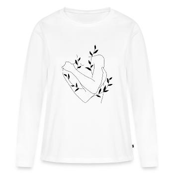 Corps en croissance - T-shirt manches longues Premium bio Femme - blanc - Devant - Julia (174cm)