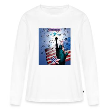 Freiheitsstatue, USA - Frauen Premium Bio Langarmshirt - Weiß - Vorne - Julia (174cm)