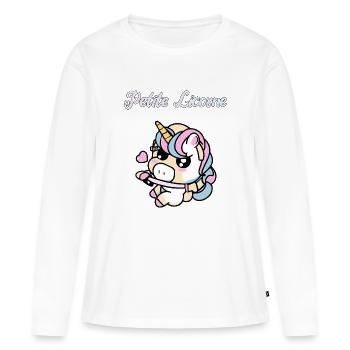 Petite licorne - T-shirt manches longues Premium bio Femme - blanc - Devant - Julia (174cm)
