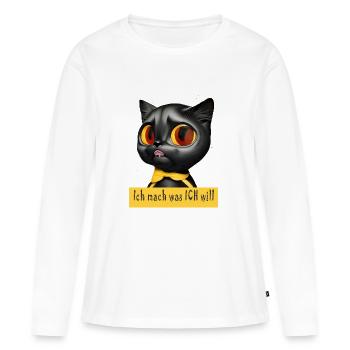 iMachWas Cat - Women's Premium Organic Long Sleeve Shirt - white - Front - Julia (174cm)