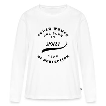 2003 anniversary - Women's Premium Organic Long Sleeve Shirt - white - Front - Julia (174cm)