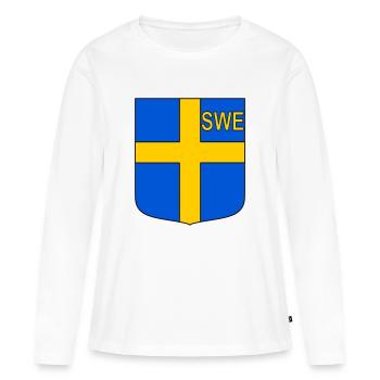 ENG-Schild - Frauen Premium Bio Langarmshirt - Weiß - Vorne - Julia (174cm)