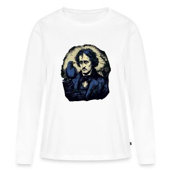 The Raven with Edgar Allan Poe - Women's Premium Organic Long Sleeve Shirt - white - Front - Julia (174cm)