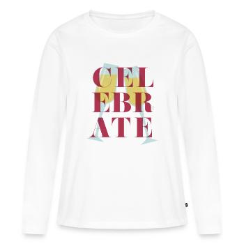 Feier - Frauen Premium Bio Langarmshirt - Weiß - Vorne - Julia (174cm)