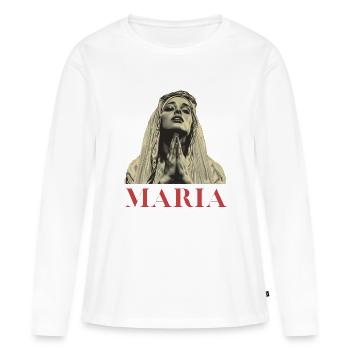 Maria - T-shirt manches longues Premium bio Femme - blanc - Devant - Julia (174cm)