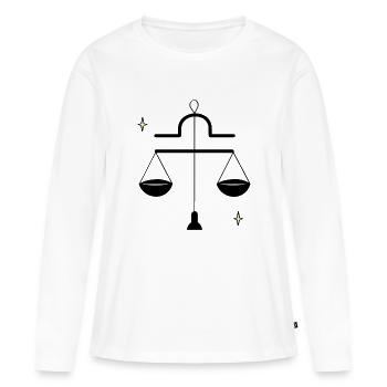 Équilibre Libra - T-shirt manches longues Premium bio Femme - blanc - Devant - Julia (174cm)