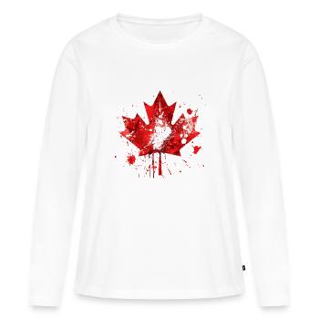 Wild v7 - T-shirt manches longues Premium bio Femme - blanc - Devant - Julia (174cm)