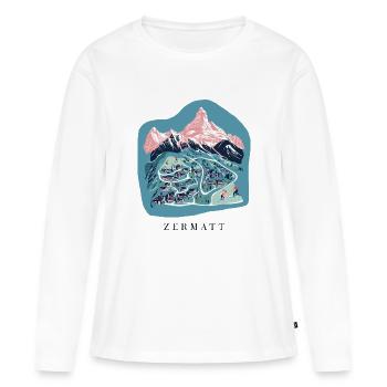 Zermatt - T-shirt manches longues Premium bio Femme - blanc - Devant - Julia (174cm)
