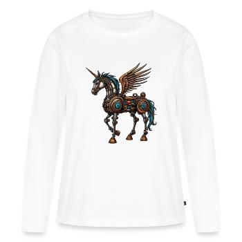Steam punk horse - Women's Premium Organic Long Sleeve Shirt - white - Front - Julia (174cm)