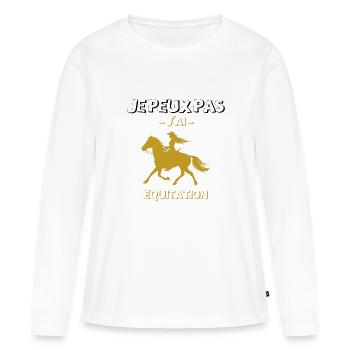 Ich kann nicht fahren - Frauen Premium Bio Langarmshirt - Weiß - Vorne - Julia (174cm)