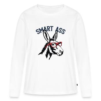 Smart Ass - Women's Premium Organic Long Sleeve Shirt - white - Front - Julia (174cm)