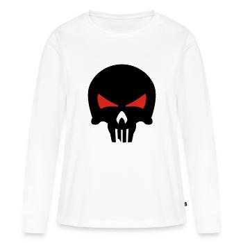 bone head - Frauen Premium Bio Langarmshirt - Weiß - Vorne - Julia (174cm)