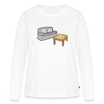 Living Symbol Table Sofa Living Room - Women's Premium Organic Long Sleeve Shirt - white - Front - Julia (174cm)