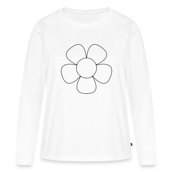 Blume - Frauen Premium Bio Langarmshirt - Weiß - Vorne - Julia (174cm)
