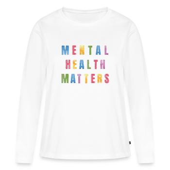 Watercolor Mental Health Matters - Frauen Premium Bio Langarmshirt - Weiß - Vorne - Julia (174cm)