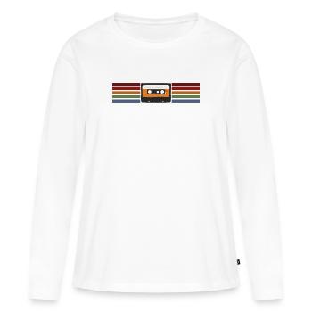 Analog Kassette Retro Style - Frauen Premium Bio Langarmshirt - Weiß - Vorne - Julia (174cm)