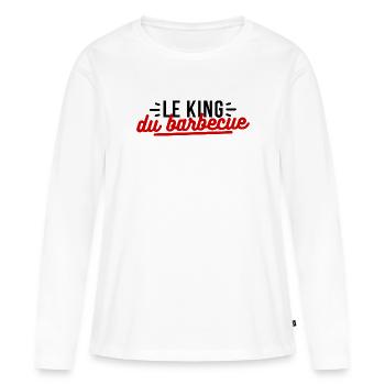 Le king du barbecue - T-shirt manches longues Premium bio Femme - blanc - Devant - Julia (174cm)