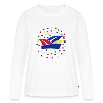 Carnival Carnival Narrenkappe 1, 2 ou 3 couleurs - T-shirt manches longues Premium bio Femme - blanc - Devant - Julia (174cm)