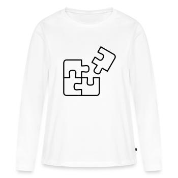 Puzzle - T-shirt manches longues Premium bio Femme - blanc - Devant - Julia (174cm)