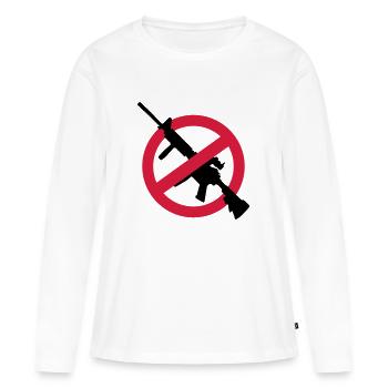 Anti armes contre armes Arme fusils de démolition - T-shirt manches longues Premium bio Femme - blanc - Devant - Julia (174cm)