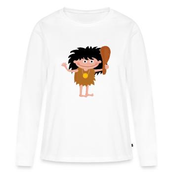 neanderthal cave man caveman steinzeit5 - Women's Premium Organic Long Sleeve Shirt - white - Front - Julia (174cm)