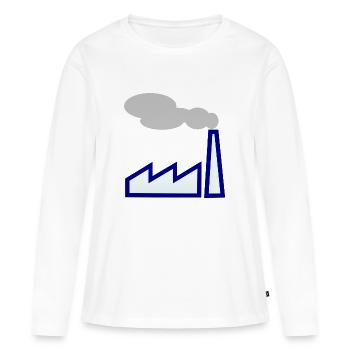 Industrie ! Idée de cadeau idée de cadeau - T-shirt manches longues Premium bio Femme - blanc - Devant - Julia (174cm)