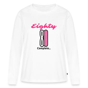 Quatre-vingts complet ... - T-shirt manches longues Premium bio Femme - blanc - Devant - Julia (174cm)