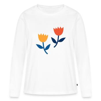 floret - Women's Premium Organic Long Sleeve Shirt - white - Front - Julia (174cm)