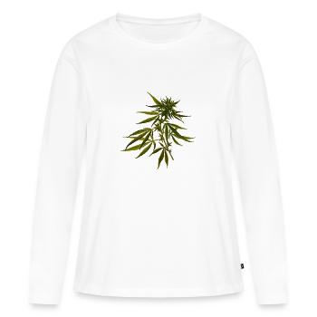 cannabis - Women's Premium Organic Long Sleeve Shirt - white - Front - Julia (174cm)