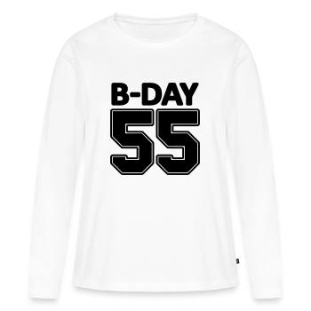 No. 55 / 55e anniversaire jersey Schnapszahl - T-shirt manches longues Premium bio Femme - blanc - Devant - Julia (174cm)