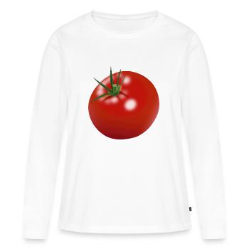 tomate tomates tomate légume vegetables6 - T-shirt manches longues Premium bio Femme - blanc - Devant - Julia (174cm)