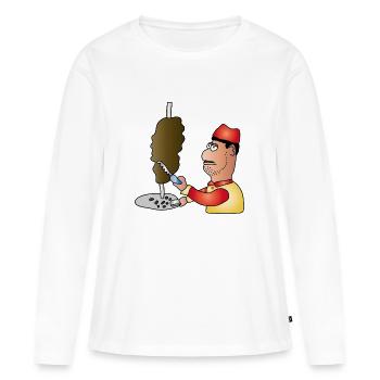 Doner | Doner kebab doner kebab cadeau - T-shirt manches longues Premium bio Femme - blanc - Devant - Julia (174cm)