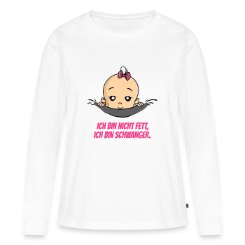Ich Bin Nicht Fett Schwangerschaft Baby - Frauen Premium Bio Langarmshirt - Weiß - Vorne - Julia (174cm)