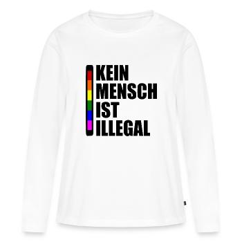 Kein mensch ist illegal - Frauen Premium Bio Langarmshirt - Weiß - Vorne - Julia (174cm)