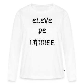 ELEVE DE L'ANNEE, T-SHIRT ELEVE ET ETUDIANT(E) - T-shirt manches longues Premium bio Femme - blanc - Devant - Julia (174cm)