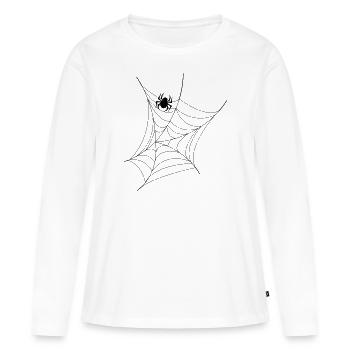 toile d’araignée - T-shirt manches longues Premium bio Femme - blanc - Devant - Julia (174cm)
