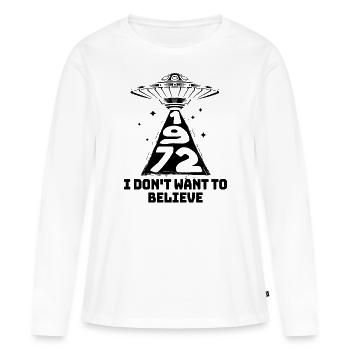Vintage 1972 50 Years Anniversary Flying Saucer - Women's Premium Organic Long Sleeve Shirt - white - Front - Julia (174cm)