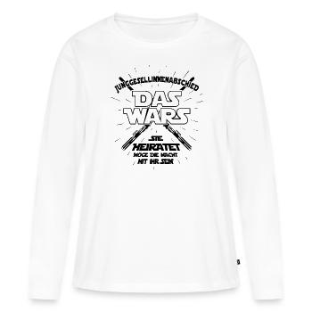 DAS WARS Braut Spruch JGA Junggesellinnenabschied - Frauen Premium Bio Langarmshirt - Weiß - Vorne - Julia (174cm)