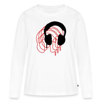 Casque - T-shirt manches longues Premium bio Femme - blanc - Devant - Julia (174cm)