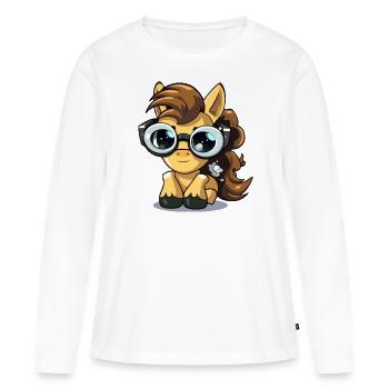 Minaj la jument - T-shirt manches longues Premium bio Femme - blanc - Devant - Julia (174cm)