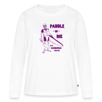 Canoepolo Skeleton - Kanupolo Skelett - Paddle - Frauen Premium Bio Langarmshirt - Weiß - Vorne - Julia (174cm)