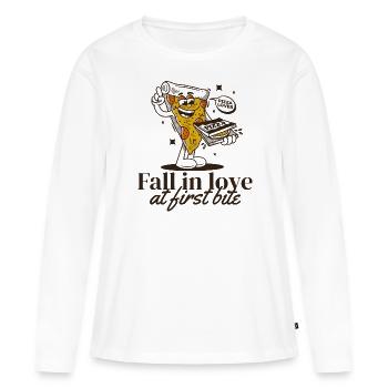 Pizza Comic - Frauen Premium Bio Langarmshirt - Weiß - Vorne - Julia (174cm)