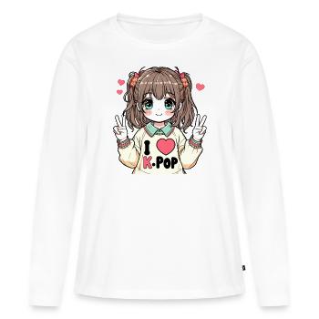 K-pop: I love K-POP - Women's Premium Organic Long Sleeve Shirt - white - Front - Julia (174cm)