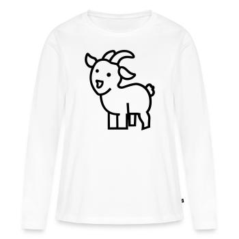 Bouc - T-shirt manches longues Premium bio Femme - blanc - Devant - Julia (174cm)