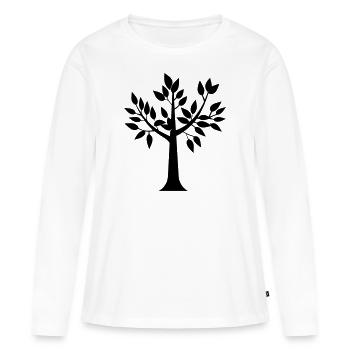 arbre - T-shirt manches longues Premium bio Femme - blanc - Devant - Julia (174cm)