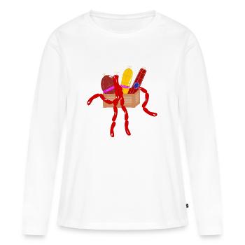 saucisse - T-shirt manches longues Premium bio Femme - blanc - Devant - Julia (174cm)
