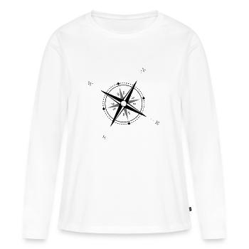 Kompass - Frauen Premium Bio Langarmshirt - Weiß - Vorne - Julia (174cm)