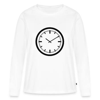 clock time clock time hourglass hourglass76 - Women's Premium Organic Long Sleeve Shirt - white - Front - Julia (174cm)